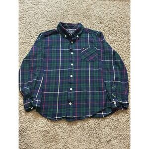 Boys Tommy Hilfiger Long Sleeve Plaid Button Up Shirt - Medium 12/14